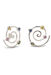 Sapphire Spiral Earring