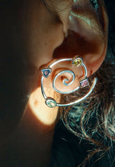 Sapphire Spiral Earring